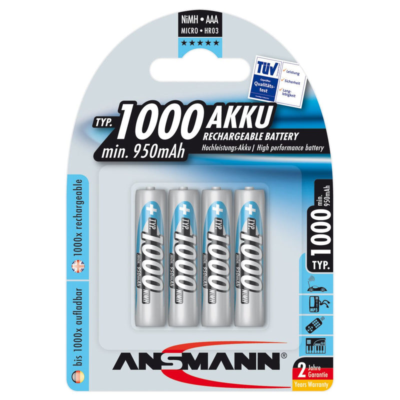 Hückmann - Akku 1,2V Micro AAA Ni-MH Micro(VE 4) 950mAh Bli4 Ansmann
