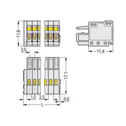 WAGO - Kabelsteckverbinder für Leiterplattensteckverbinder 1-Leiter-Federleiste 733-109 CAGECLAMP 0,5mm²,lgr − 100 Stück
