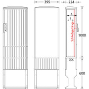 uesa - Gehäuse/Schaltschrank (leer) Flachschrank A060-1000 1000x395x224mm