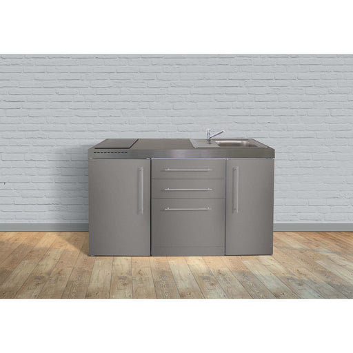 Stengel - Mini-Küche Miniküche Premiumline MPGSES150GSGKFliBre Edelstahl