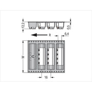 WAGO GmbH & Co. KG - Leiterplattensteckverbinder THR - Stiftleiste Lötstift 231 - 86#4050821043232 1,2x1,2,abgew.,sw − 170 Stück