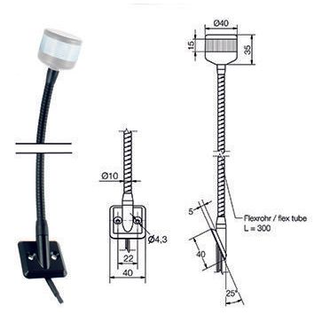 Scharnberger+Hasenbein - Anzeige- und Signallampe LED-Aufbau-Signalleuchte 32014 370mm Kopf schwarz