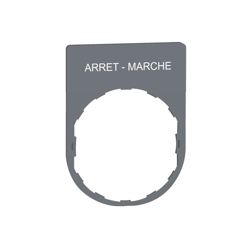 Schneider Electric - Tastenplatte für Befehls- und Meldegeräte Schildträger 30x40mm ZBYP2166C0 ARRET-MARCHE 22mm − 10 Stück