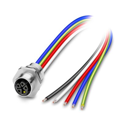 Phoenix Contact - Rundsteckverbinder, feldkonfektionierbar (Industriesteckverbinder) Gerätesteckverbinder SACC-E-M12FS#1329939 Vorderwand