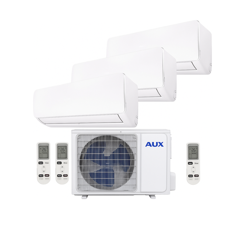 AUX Premium Multi-Split Klimaanlage – 3 x Wandgerät + 1 Außengerät – inkl. WiFi