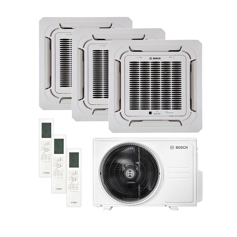 Bosch - Climate CL5000iU4 – Deckenkassette Multisplit: 3 Inneneinheiten + 1 Außengerät