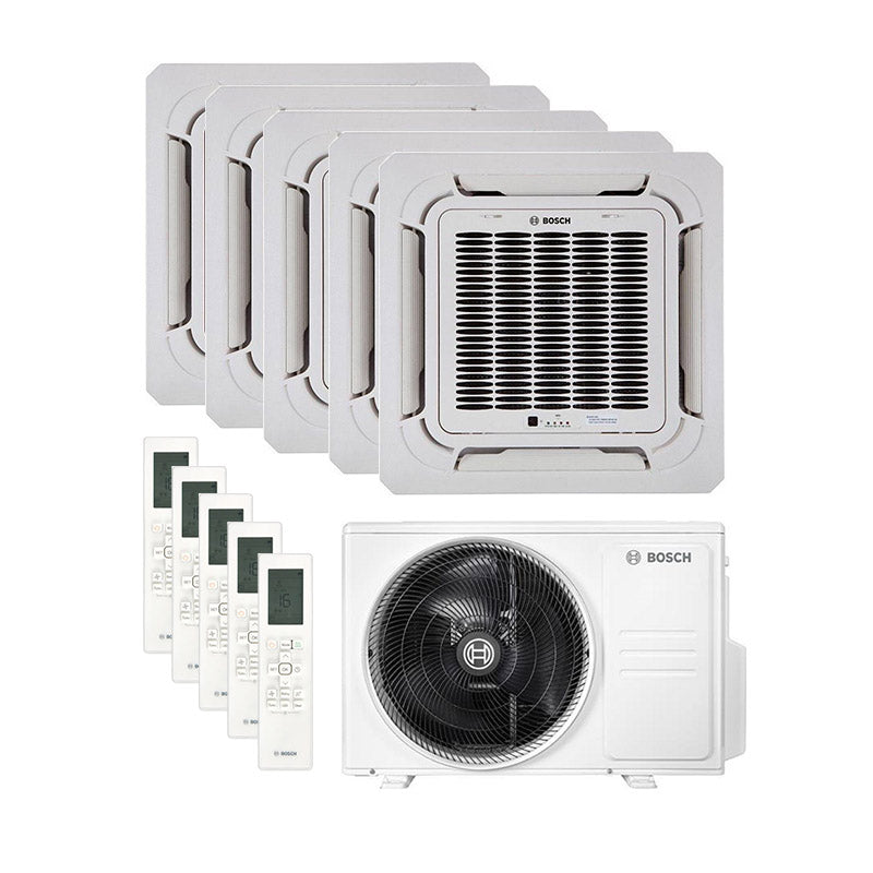Bosch - Climate CL5000iU4 – Deckenkassette Multisplit: 5 Inneneinheiten + 1 Außengerät