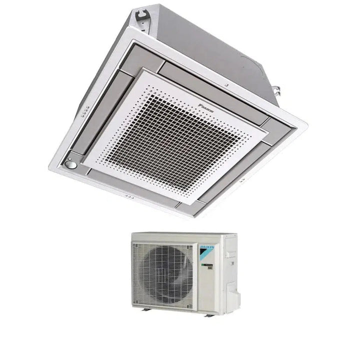 DAIKIN Klimaanlage Set Deckenkasette 2,5kW - FFA25A9-0 + Außengerät RXM25R R32 Klimaanlage inkl. Blende Weiß/Silber