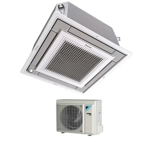 DAIKIN Klimaanlage Set Deckenkasette 3,4 kW - FFA35A9-0 + Außengerät RXM35R R32 Klimaanlage inkl. Blende Weiß/Silber