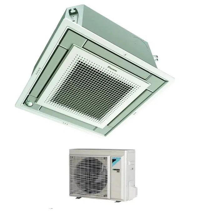 DAIKIN Klimaanlage Set Deckenkasette 5,0 kW - FFA50A9-0 + Außengerät RXM50R R32 Klimaanlage inkl. Blende Weiß/Silber
