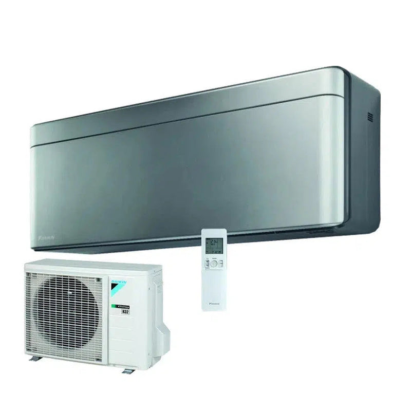 DAIKIN Klimaanlage Set Wandgerät Stylish 2,0 kW - FTXA20 + Außengerät RXA20A R32 Klimaanlage Weiß/Schwarz/Silber