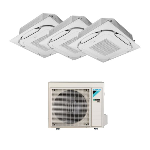 Daikin - Deckenkassette Roundflow (FCAG‑B + BYCQ140E Panel) Multisplit Klimaanlage 3 × Deckenkassette + Außeneinheit – 3 Innengeräte