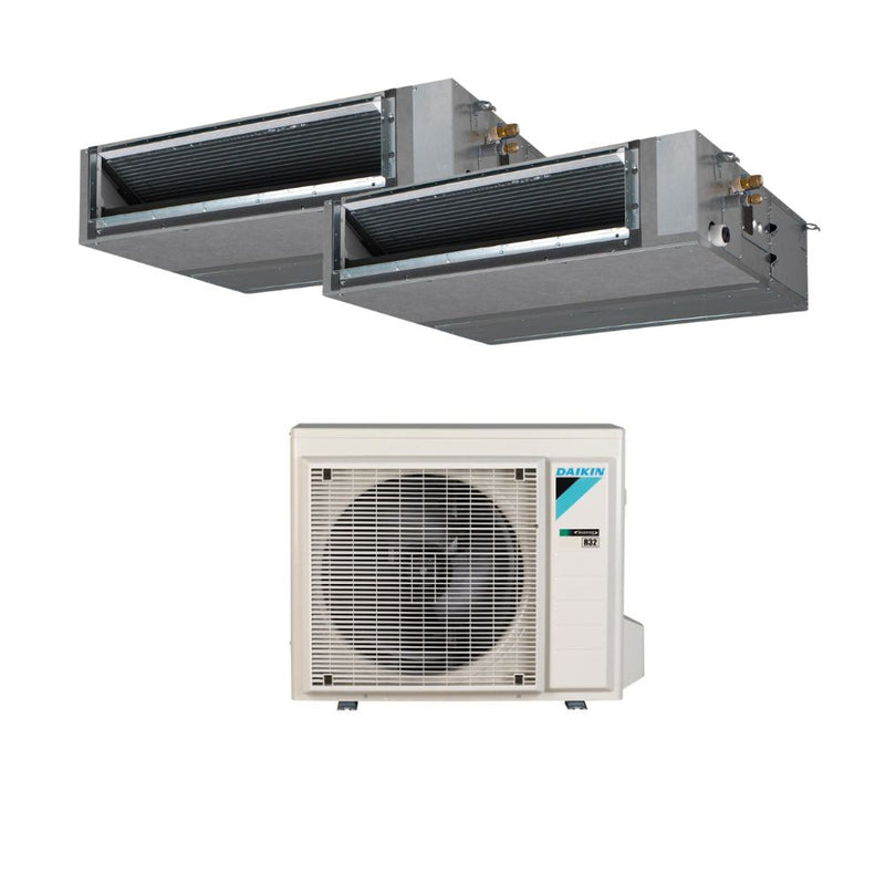 Daikin - FBA‑A (Kanalgerät, hoher ESP) Multisplit Klimaanlage 2 × Kanalgerät (Deckeneinbau) + Außeneinheit – 2 Innengeräte