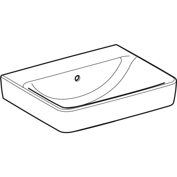 Geberit Vertriebs - RENOVA Plan Waschtisch, 55x44cm o. Hl., m. Ül., weiß, KeraTect, NEU