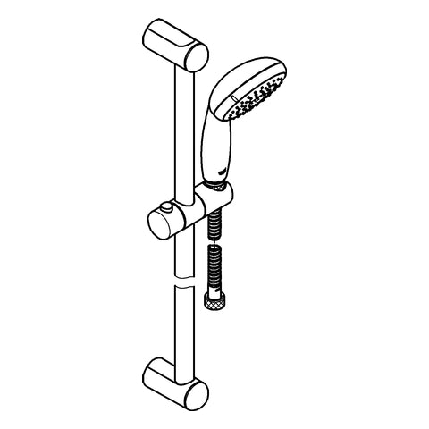 Grohe - Brausestangenset Tempesta 100 28789 3 Strahlarten 900mm 9,5l/min chrom