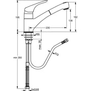 Ideal Standard - Spültisch EHM CERASPRINT NEU B5347A herausziehbare Handbrause chrom