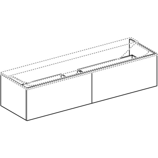 Geberit Vertriebs - Unterschrank XENO2 f. WT aus VARICOR mit zwei Hl., 159,5x35x47,3cm, greige