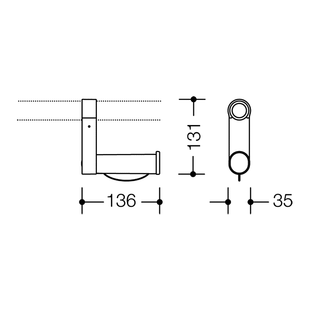 HEWI Heinrich Wilke - WC-Papierhalter Serie 801 weiche, flexible Rollenbremse reinweiß