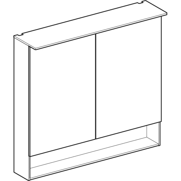 Geberit Vertriebs - Acanto Spiegelschrank mit Beleuch. zwei Türen, 90x83x21,5cm, Eiche Mystik
