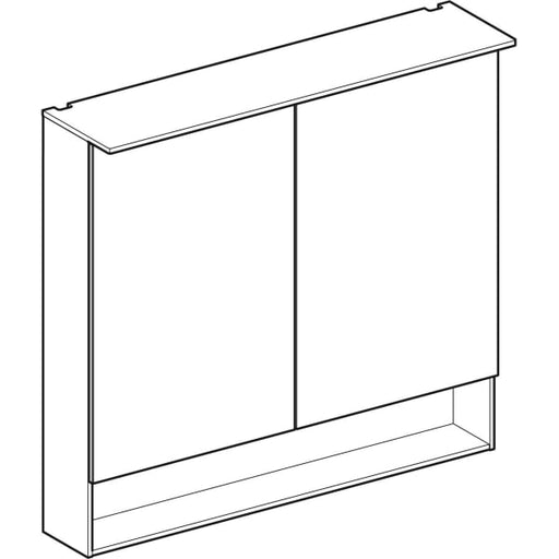 Geberit Vertriebs - Acanto Spiegelschrank mit Beleuch. zwei Türen, 90x83x21,5cm, Eiche Mystik