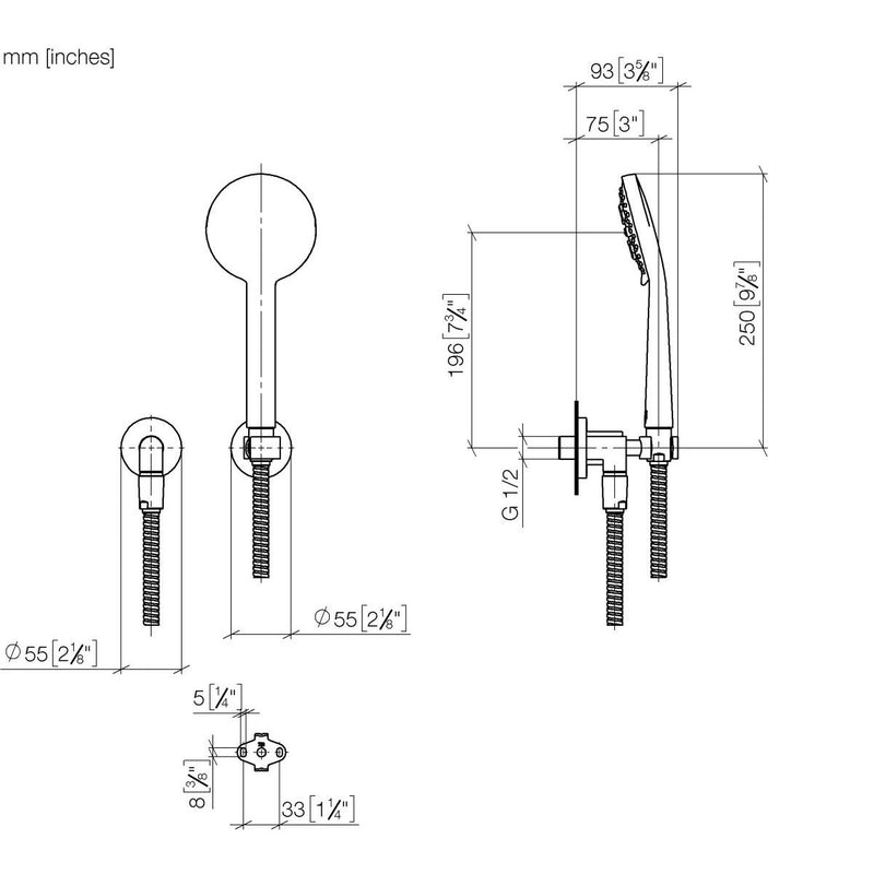 Dornbracht - Schlauchbrausegarn. TARA 27803892 Dark Platinum gebürstet