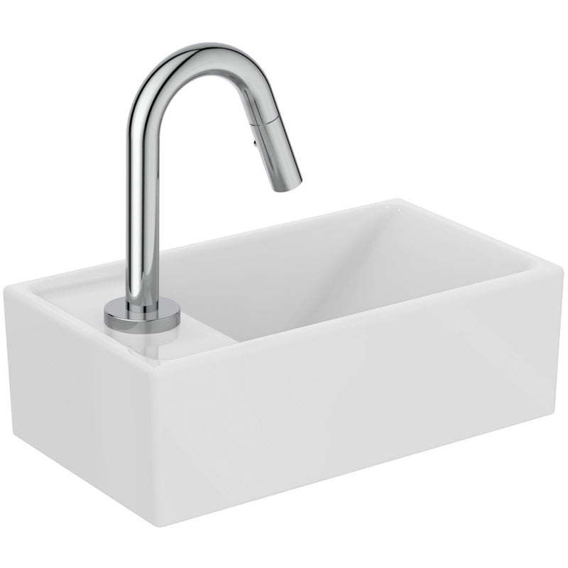Ideal Standard - HWB-Paket mit Standventi EUROVIT+ u. IDEALSTREAM, Ablg.links, Weiß und Chrom