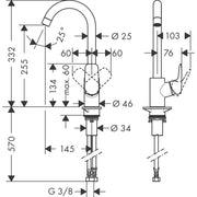 Hansgrohe - Spültischmischer 260 Logis M31 Eco 1jet chrom