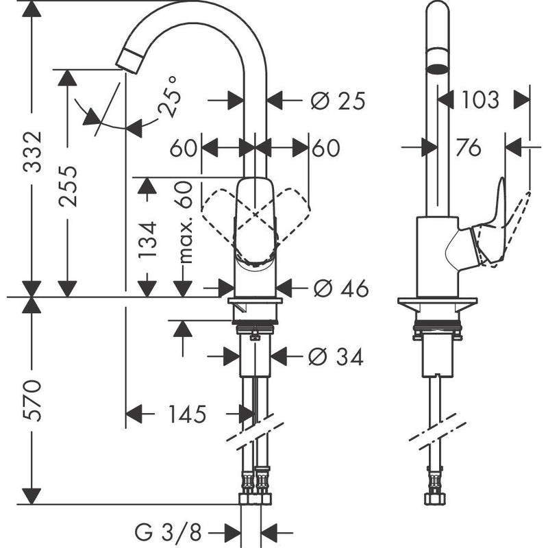Hansgrohe - Spültischmischer 260 Logis M31 Eco 1jet chrom