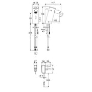 SCHELL - WT-Arm. PURIS E2 HD-M, Elektron. Mischwasser, Steckernetzteil, chrom