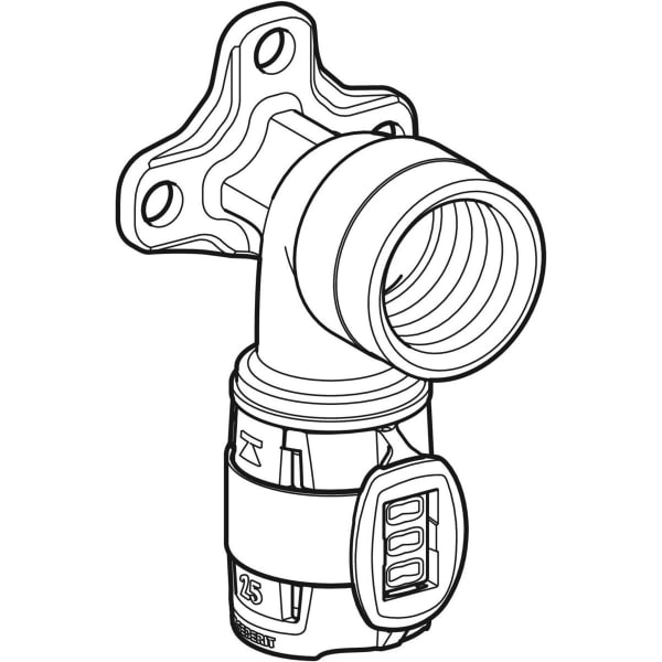Geberit Vertriebs - FlowFit Anschlusswinkel 90Gr Rg+ d20-Rp3/8 L:36mm