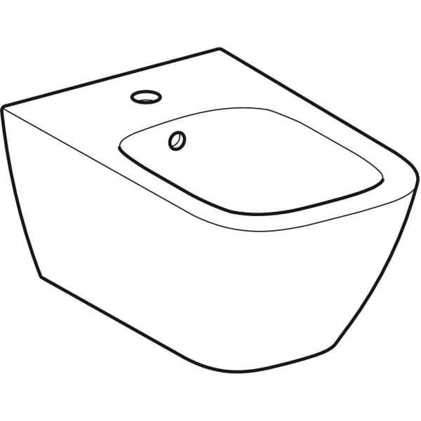 Geberit Vertriebs - Wandbidet SMYLE Square Befestigung verdeckt, mit Überlauf