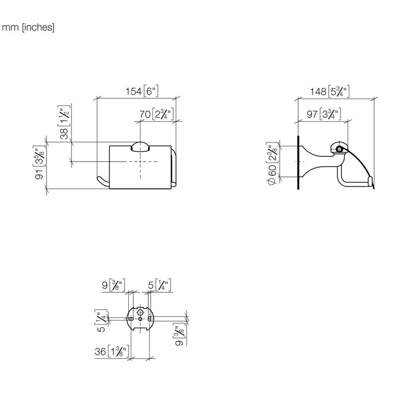 Dornbracht - Papierrollenhalter mit Deckel MADISON 83510361 platin gebürstet