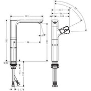 Hansgrohe - Waschtischmischer 280 AXOR Urquiola chrom für Waschschüssel ohne Halter