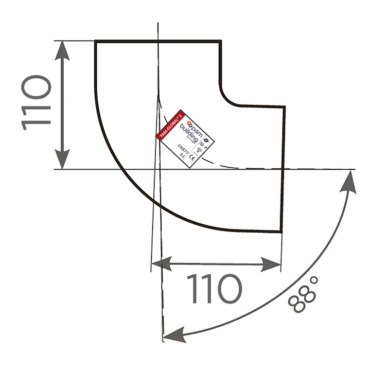 Fornatis - Bogen DN100 88 Grad