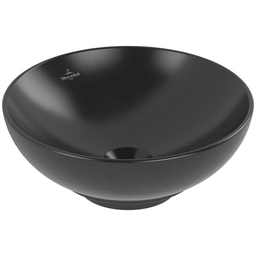 VILLEROY & BOCH - Aufsatzwaschbecken rund 420mm ohne Hahnloch/Überlauf CeramicPlus Pure Black