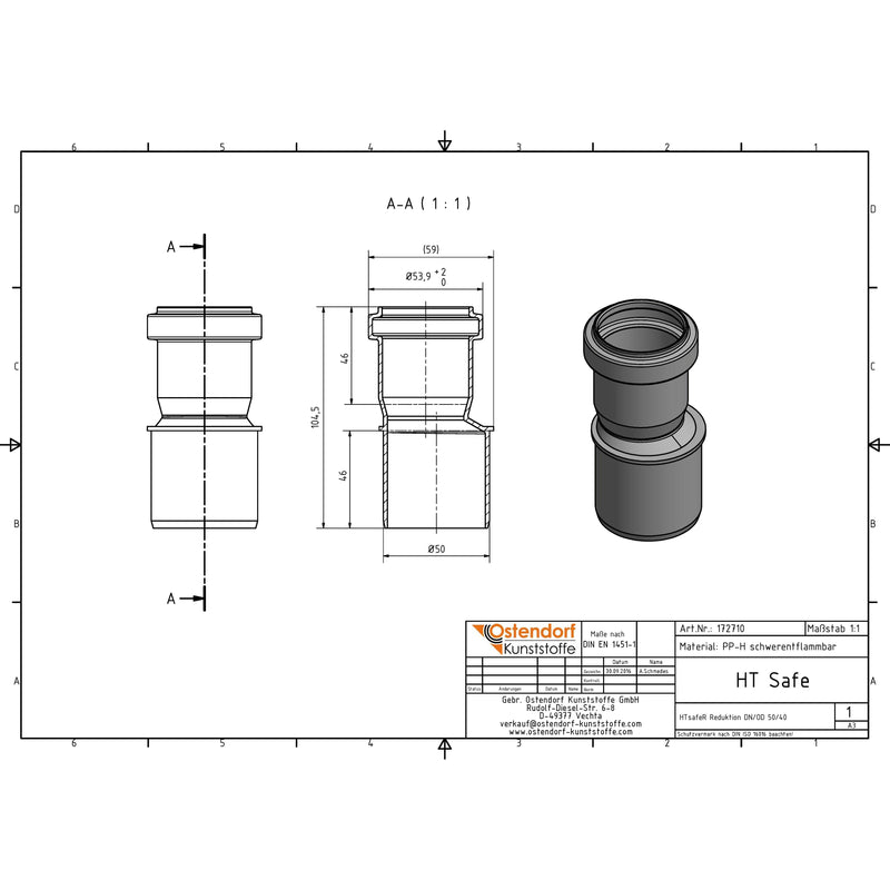 Gebr. Ostendorf - HTsafeR Reduktion DN 50x40