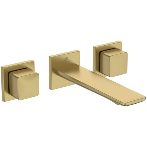 Ideal Standard - Wand-Waschtischarmatur CONCA, BS1+2, eckige Rosetten,Ausld.180mm,Brushed Gold