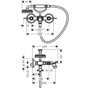 Hansgrohe - Zweigriff Wannenarmatur Aufputz AXOR Montreux Hebelgriff chrom