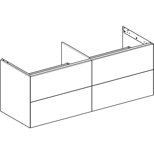 Geberit Vertriebs - ONE Unterschrank für WT/-Platte 4 Schubl., 133,2x50,4x47cm,sandgrau hgl