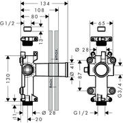 Hansgrohe - Absperrventil Unterputz AXOR ONE Grundset