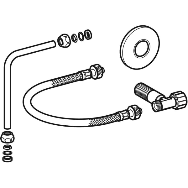 Geberit Vertriebs - Wasseranschlussset seitlich oder hinten mittig zu AP-SPK AP129