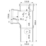 Wavin - Duschdoppelabzweig AS+ DN 100x100x50 87 Grad links