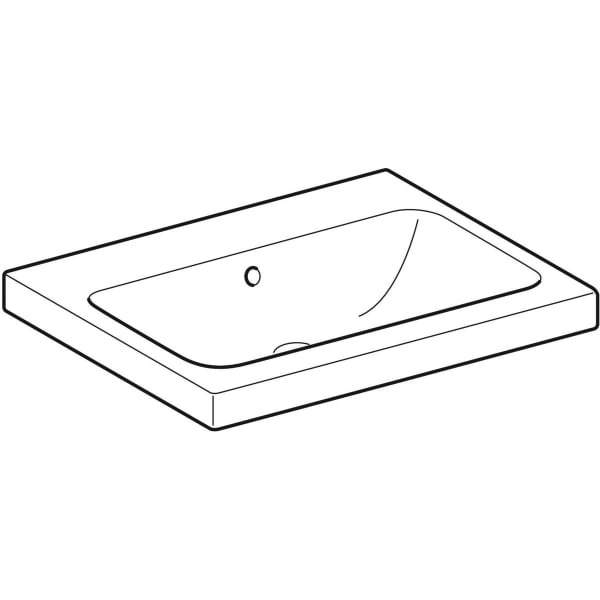 Geberit Vertriebs - iCon Light Waschtisch 60x48cm ohne Hahnloch, mit Ül., weiß, KeraTect