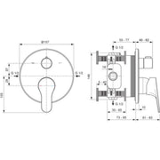 Ideal Standard - IS UP-Badearmatur Cerabase d:163mm Chrom