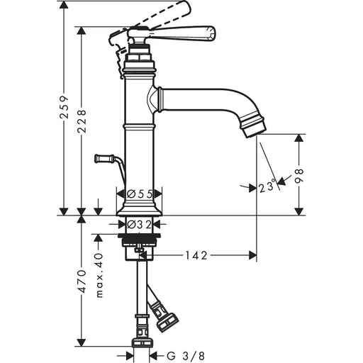 Hansgrohe - Waschtischmischer 100 AXOR Montreux brushed nickel