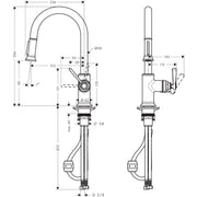 Hansgrohe - Spültischmischer AXOR Montreux chrom mit Ausziehbrause