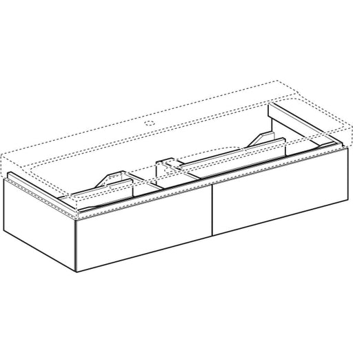 Geberit Vertriebs - Unterschrank XENO2 f. WT m. B:120cm m. 2 Schubl., 117,4x22x46,2cm, weiß