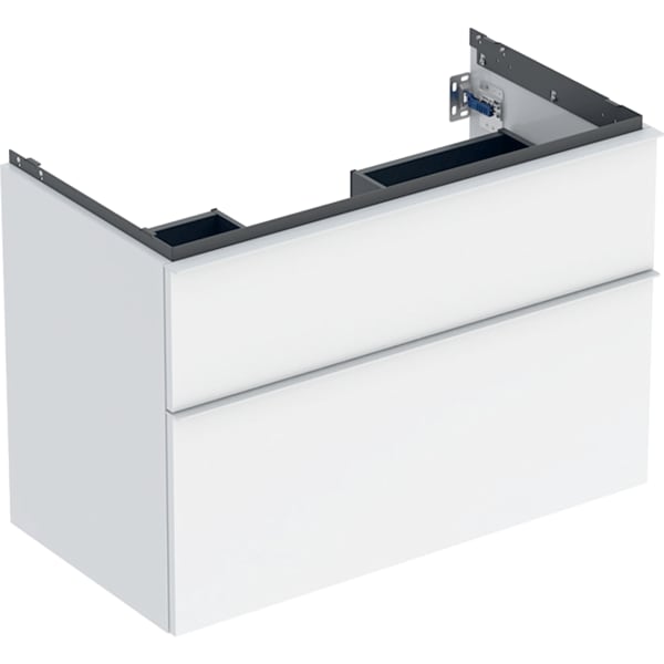 Geberit Vertriebs - iCon Unterschrank für WT, 2 Schubl. 88,8x61,5x47,6cm, weiß hgl./Gr.weiß matt