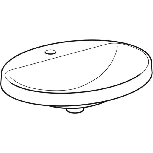 Geberit Vertriebs - Einbau-WT VARIFORM, oval, 600x480mm mit Hahnloch, ohne Überlauf, weiß