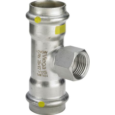 Viega - T-Stück SANPRESS Inox G 0217.2 Gas 15mm x1/2 IG x15mm Edelstahl
